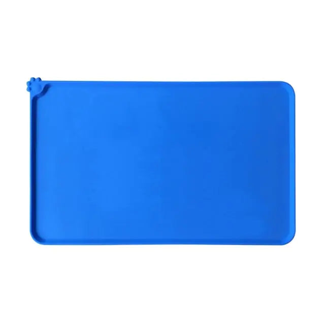 Silicone Pet Bowl Mat Blue 48x30cm