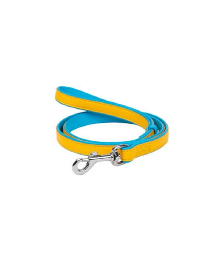 WAU-DOG Glamour Colors of freedom Laisse en cuir avec code QR pour chien S-M 18 mm / 122 cm