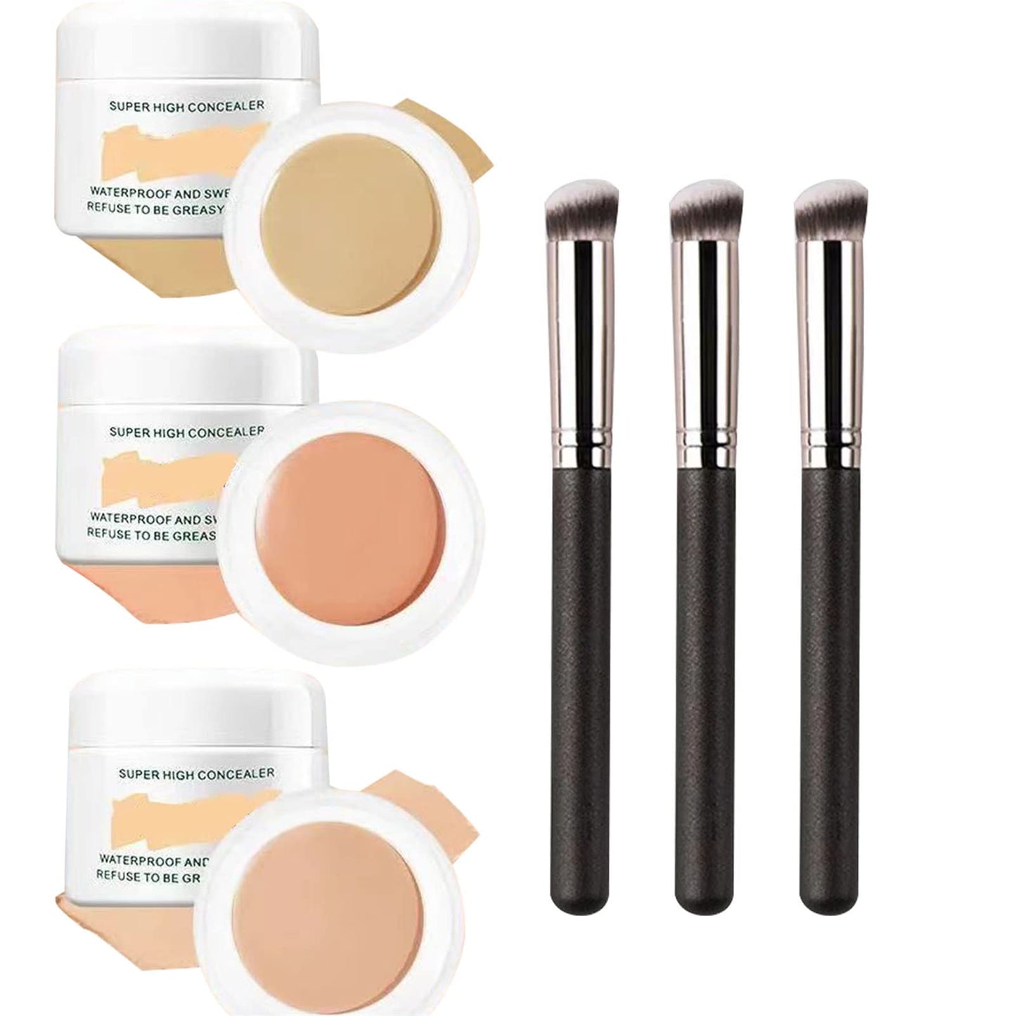 KDGENG Color Correcting Concealer Palette, 3pcs - Cream, Matte