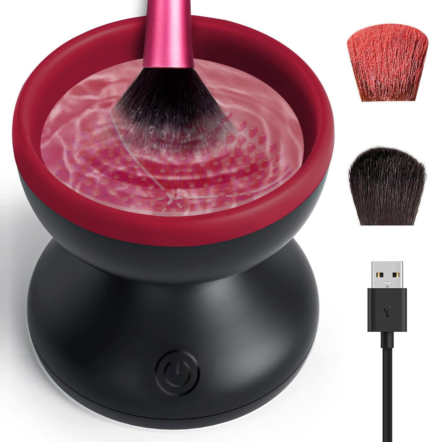 Makeup Brush Cleaner Machine, Electric Makeup Brush Cleaning Mat, Automatic Make Up Cleaning Tools for All Size Brushes