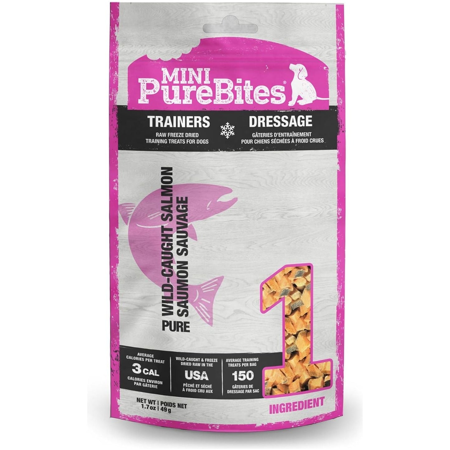 Mini PureBites Freeze-Dried Salmon Dog Training Treats 1.7 oz