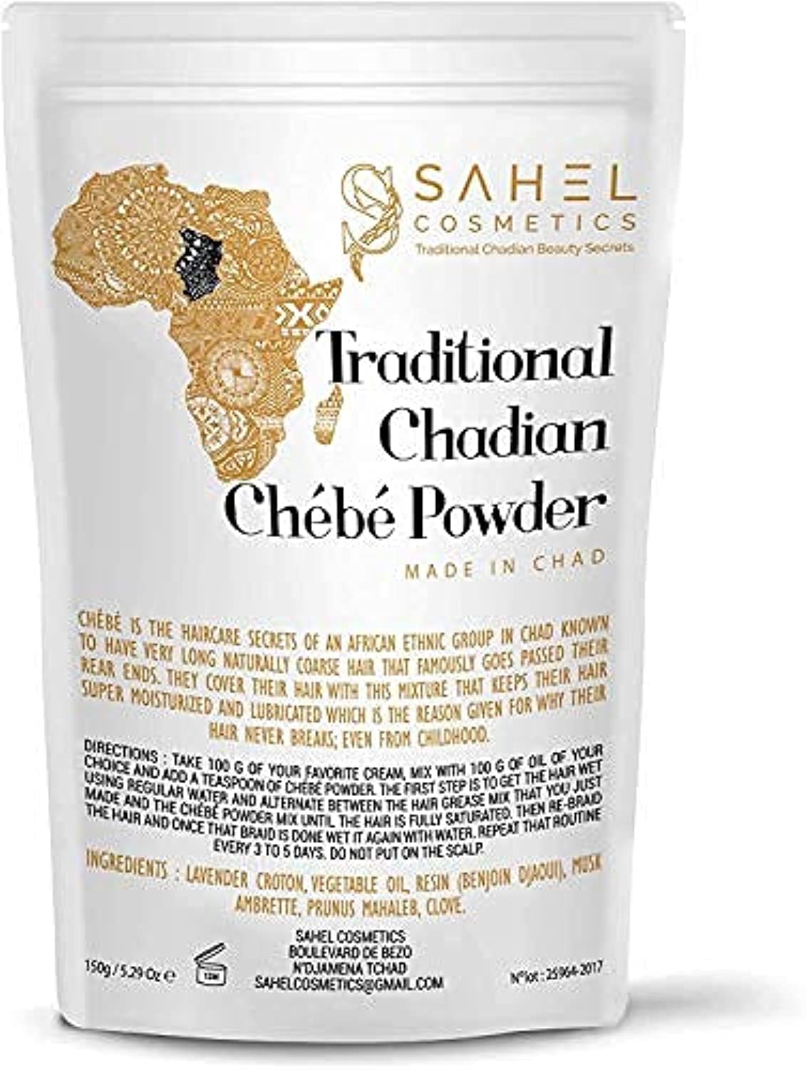 Chebe Powder Sahel Cosmetics Traditional Chadic Chébé Powder African Beauty Long Hair (150g)