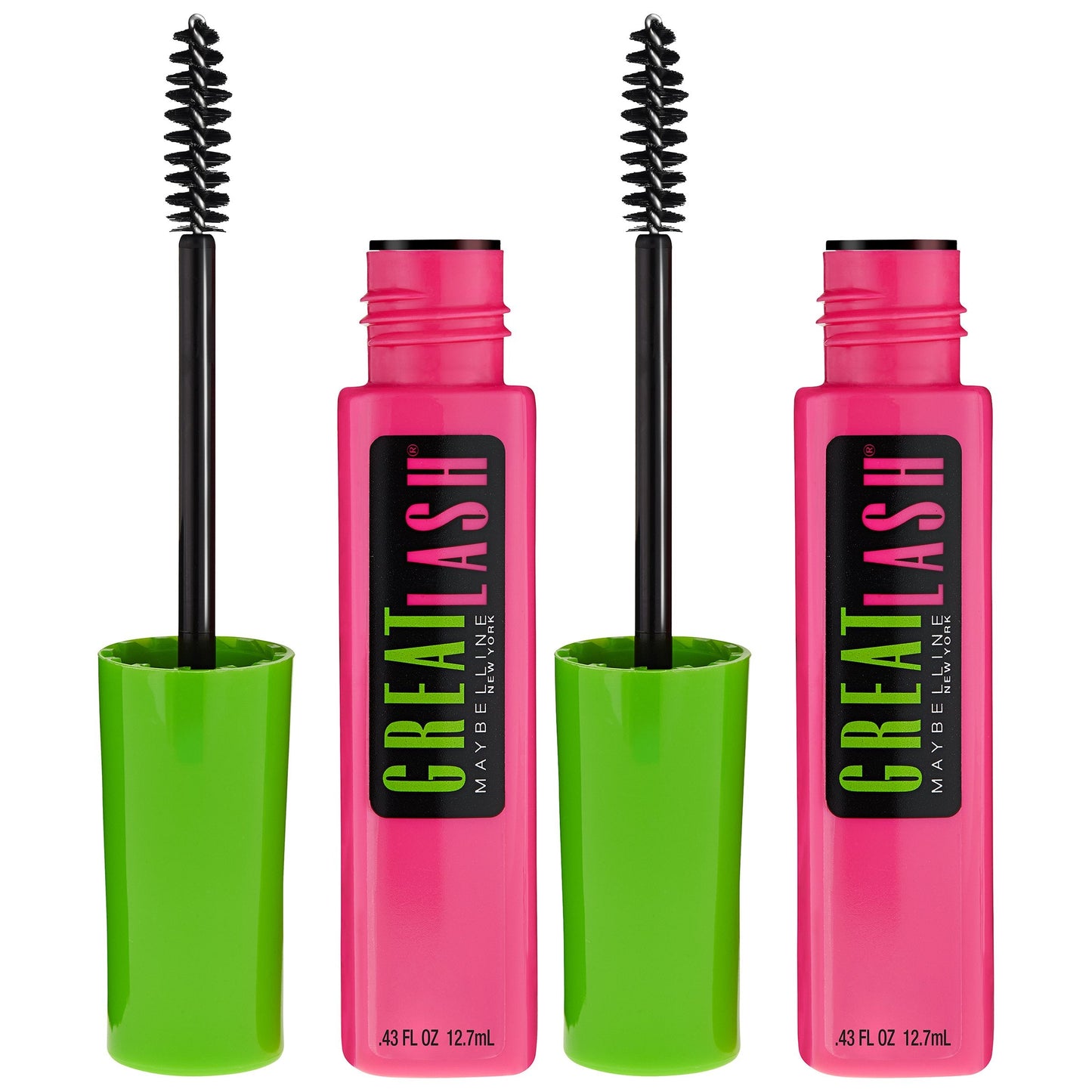 Maybelline New York Great Lash Washable Mascara Makeup, Dark Brown, 2 Count