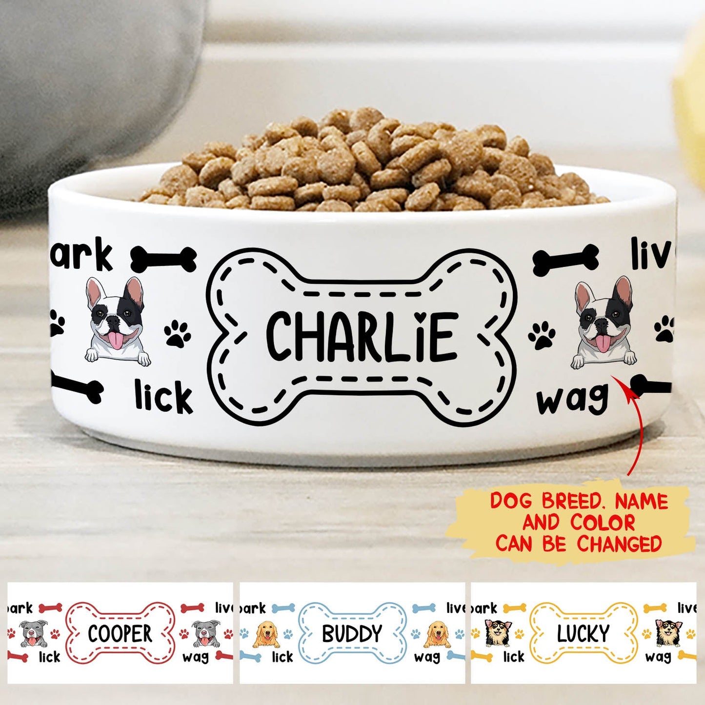 Dog Activities - Personalized Custom Pet Bowl, Ceramic Dog Bowl