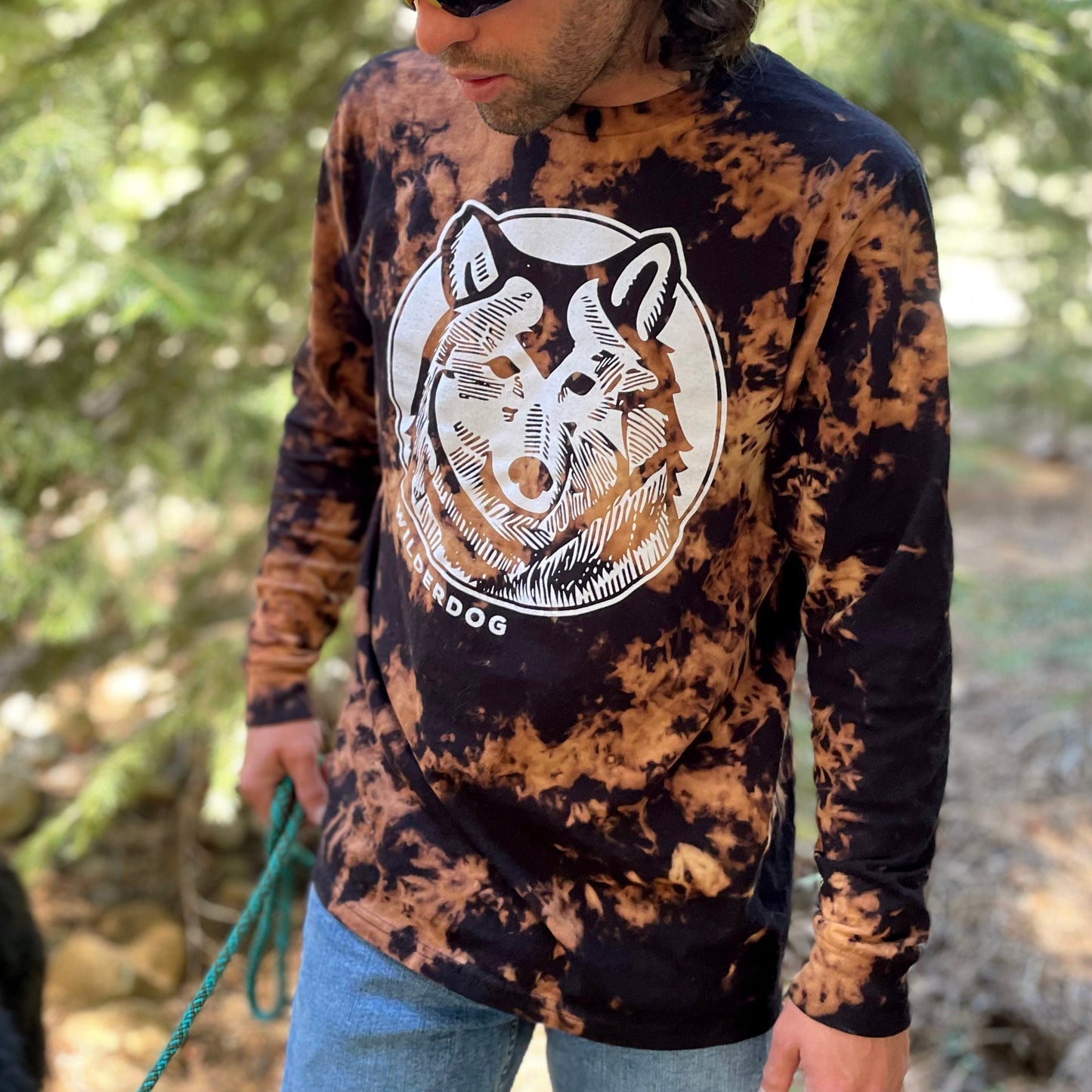 Reverse Dye Long Sleeve Wolf Shirt