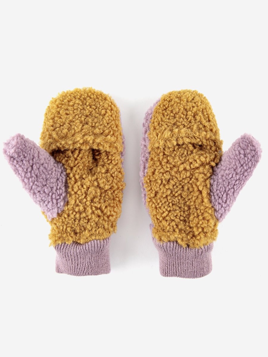 COLOR BLOCK MITTENS, PINK