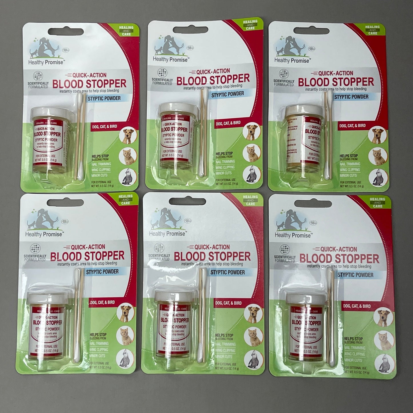 FOUR PAWS Pack of 6 Quick Action Blood Stopper Styptic Powder Bottles 0.5oz (New)