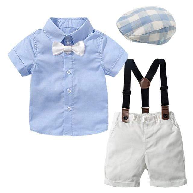 Boy's Clothing Blue Set / 3T Baby Boy Plaid Bow Set