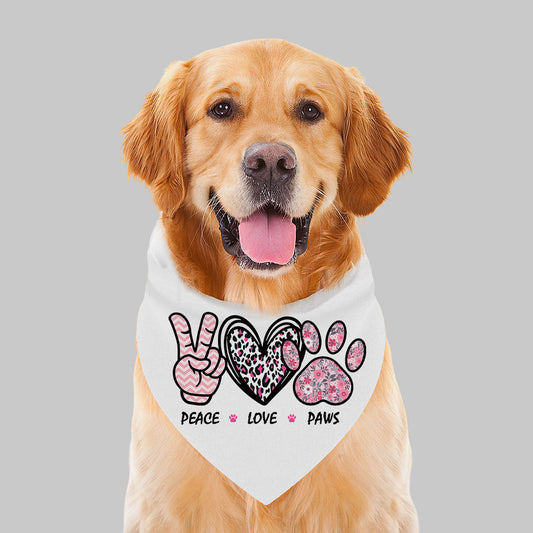 Peace Love Paws - Dog Bandana