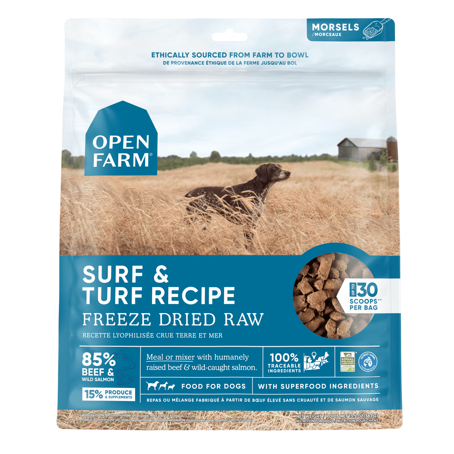 Open Farm Grain Free Surf & Turf Recipe Freeze Dried Raw Dog Food
