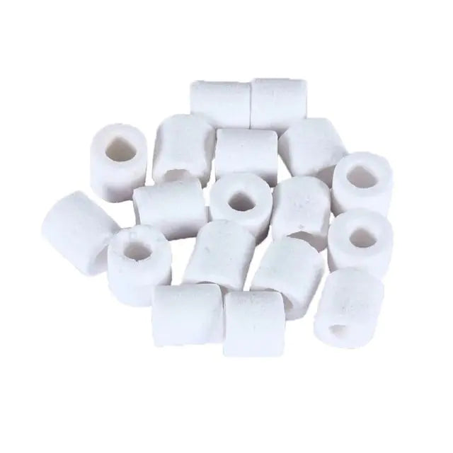Aquarium Filter Media Bundle Glass Ceramic Ring 500g with Net Bag