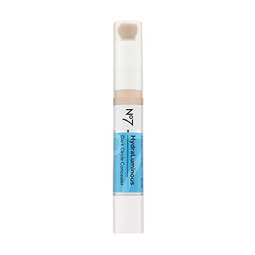 No7 Hydraluminous Concealer - Shade 1 - Full-Coverage Under Eye Concealer for Dark Circles with Caffeine & Ceramides - Hydrating & Brightening Concealer for Dark Under Eye Area (3.9ml)
