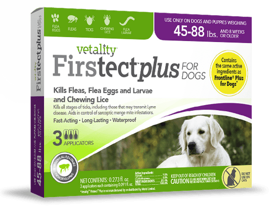 Vetality Firstect Plus Monthly Topical Flea and Tick Treatment for Large Dogs