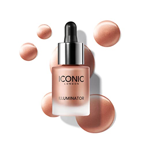 ICONIC LONDON Illuminator | Liquid Highlighter for a Radiant Glow, Cruelty-Free, Vegan Makeup, BLUSH (Peachy Rose) 13.5ml / 0.45 fl oz
