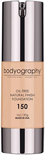 BODYOGRAPHY - NATURAL FINISH Foundation (Light Medium #150): Oil-Free Anti-Aging Salon Natural Finish w/ Vitamin E, C, Antioxidants | Vegan, Gluten-Free, Paraben-Free