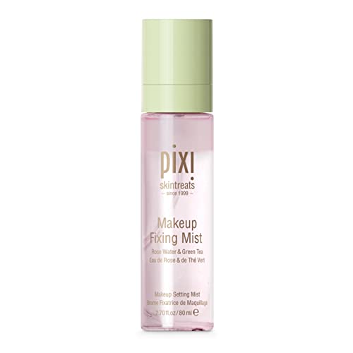 Pixi Beauty Makeup Fixing Mist 80ml | All Over Setting Spray For Longer Wearing Makeup | Rose Water and Green Tea Infused | 2.69 Fl Oz