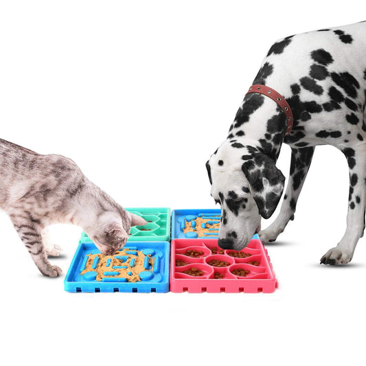4-Piece: Pet Slow Feeder and Licking Tray Set