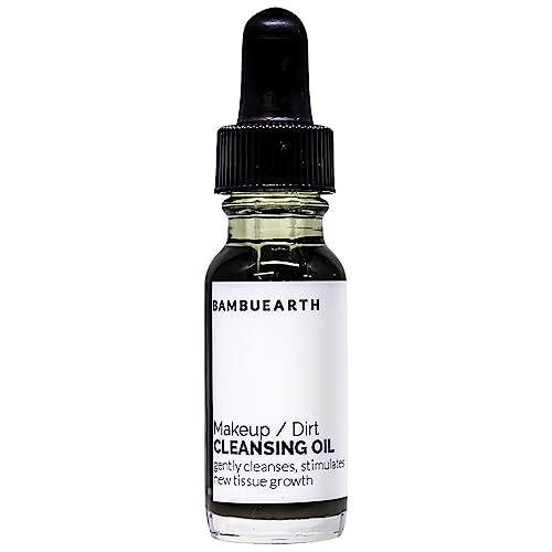 BambuEarth Gentle Oil Cleanser and Makeup Remover Mini - Organic Ingredients & EWG Certified - Daily Face Cleanser for All Skin Types. Cleansing Oil for Removing Dirt - Vegan Skincare (0.5 oz)