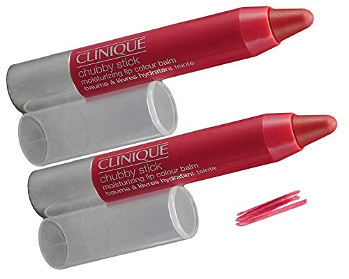 Clinique Chubby Stick Moisturizing Lip Colour Balm - 07 Super Strawberry - Duo Pack (0.04 oz X 2 = 0.08 oz / 2.4 g)