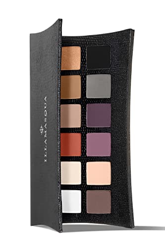 Illamasqua Artistry Eyeshadow Palette Elemental - Highly Pigmented Satin Matte and Metallic Shimmer - 12 Versatile Shades - Vegan