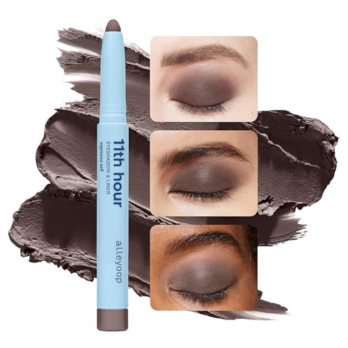 ALLEYOOP 11th Hour Cream Eye Shadow Sticks - Espresso Self (Matte) - Award-winning Eyeshadow Stick - Smudge-Proof and Crease Proof for Over 11 Hours - Easy-To-Apply and Compact for Travel, 0.05 Oz