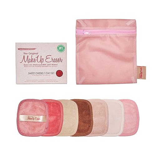 MakeUp Eraser, 7-Day Set, Erase All Makeup With Just Water, Including Waterproof Mascara, Eyeliner, Foundation, Lipstick, and More, Sweet Cheeks Neutrals