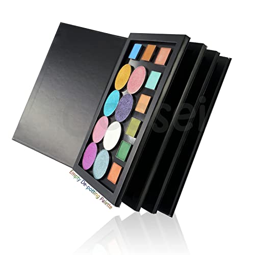 Coosei 4-Layer Book Shaped Magnetic Eyeshadow Palette Large Empty Makeup Storage Box