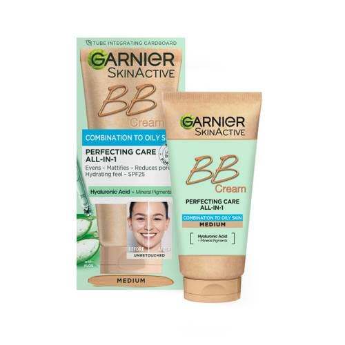 Garnier Skin Naturals Combination to Oily Skin Hyaluronic Aloe All-in-1 BB Medium Cream, 50ml