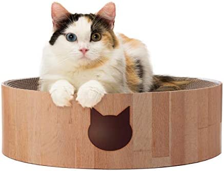 Necoichi Cozy Cat Oak XL Scratcher Bowl