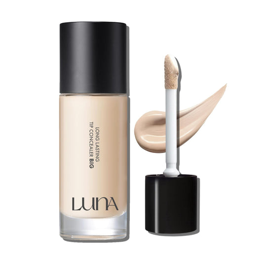 LUNA Long Lasting 4x BIG Size Concealer (#01 Vanilla) 1.05 fl. Oz, Full Coverage & Natural Finish, For Under Eye Dark Circles, Fine Lines, Redness & Discoloration