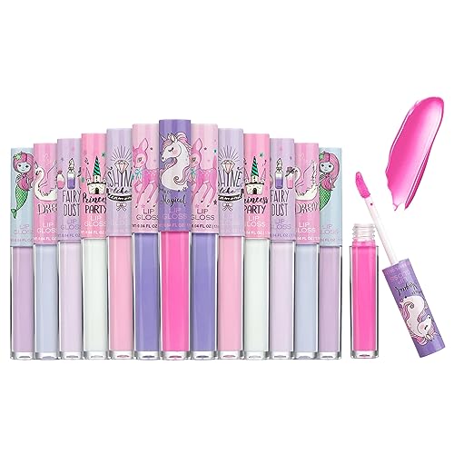 Expressions "You Are Magical 14pc Lip Gloss for Girls - Glossy Lip Gloss Tubes | Non Toxic Lip Gloss Set - Unicorn Princess Birthday Party Favors Kids Makeup