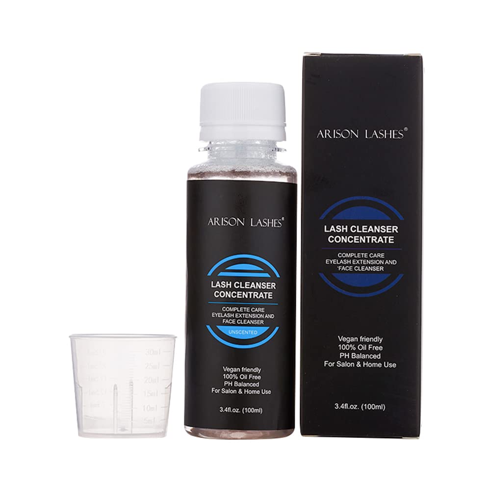 Eyelash Cleanser Concentrate 100ml Professional Lash Extensions Shampoo Natural Foaming Cleanser for Extensions Lashes with Salon Home Care-Makes 10 Bottles 60ml Eyelash Shampoo(Unscente)