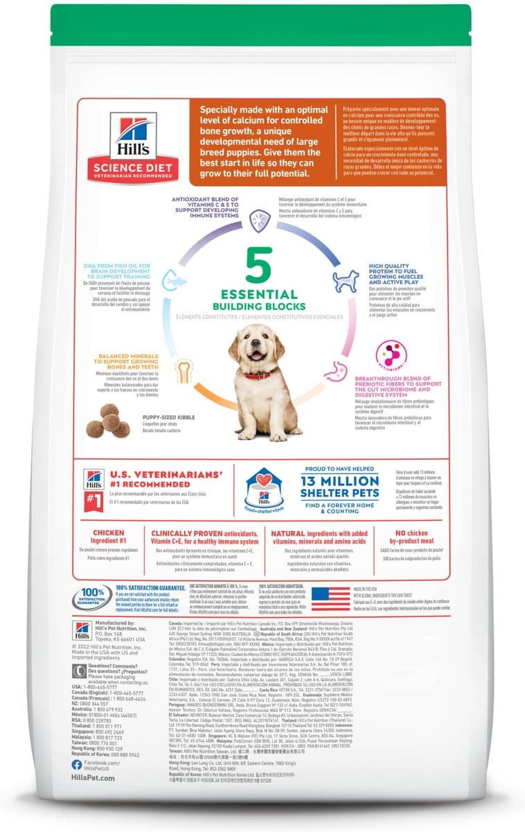 Hill's Science Diet Puppy Large Breed Chicken Recipe Dry Dog Food