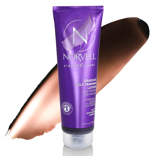 Norvell Venetian Sunless Self Tanner Gradual Color Extender Moisturizing Lotion, 8.5 fl.oz - Self Tanning Cream with Violet and Brown Tone, Instant Bronzers Fake Tan