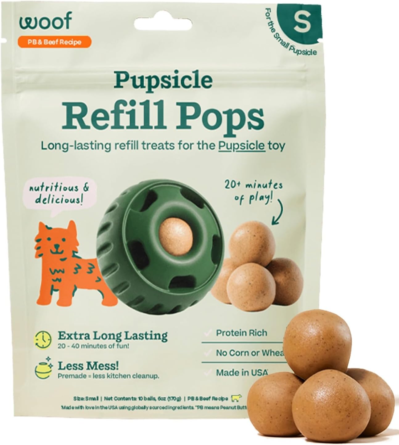 WOOF Beef & Peanut Butter Refill Pops