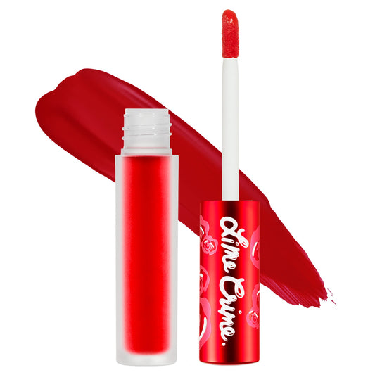 Lime Crime Velvetines Liquid Matte Lipstick, Red Velvet (True Red) - Bold, Long Lasting Shades & Lip Lining - Stellar Color & High Comfort for All-Day Wear - Talc-Free & Paraben-Free