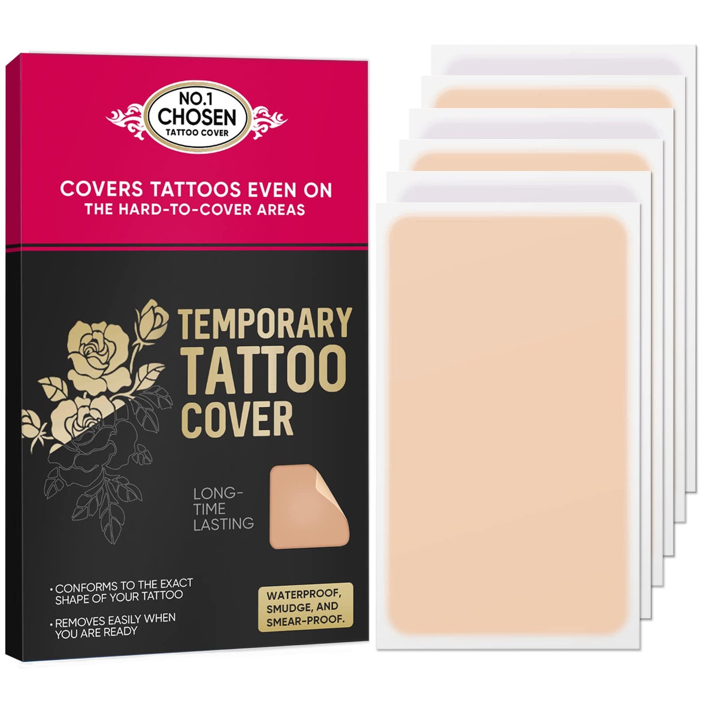 HIPFATE Tattoo Cover Up, Ultra-Thin Flaw Concealer Sticker Skin Concealing Tape, Perfect Tattoo Concealer Tape for Tattoo Scar and Birthmarks Cover