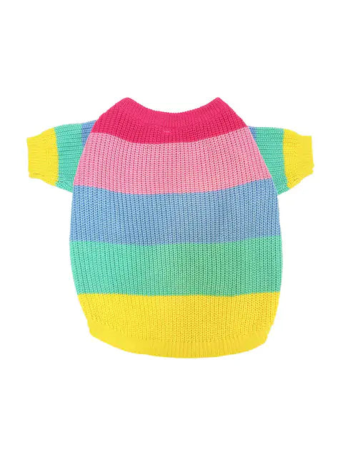 Puppy Knitted Rainbow Sweater Rainbow XL 19-23g