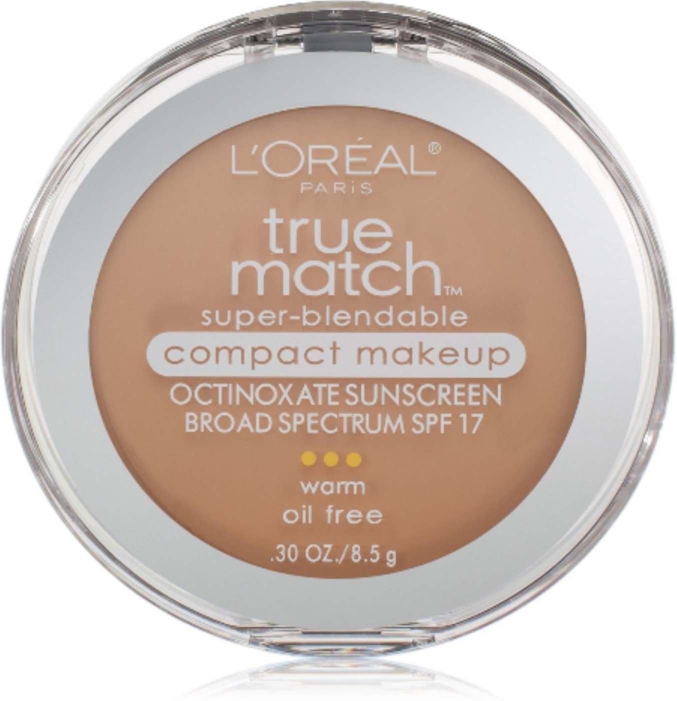 L'Oréal Paris True Match Super-Blendable Compact Makeup, W3 Nude Beige, 0.3 oz.
