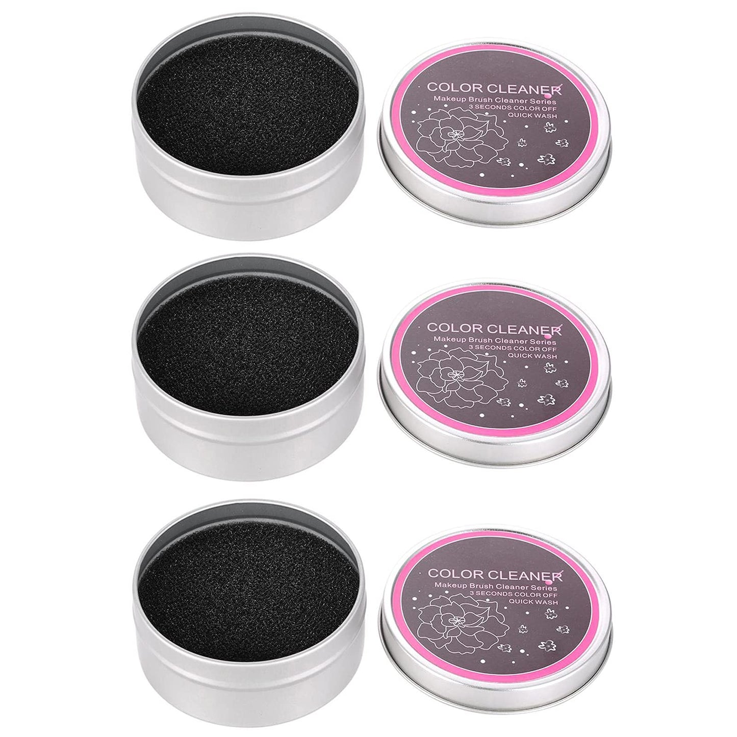 Yuyeran 3Pcs/Set Makeup Brushes Cleaner Sponge Dry Brushes Cleaner Eye Shadow or Blush Color Removal Sponge Tool