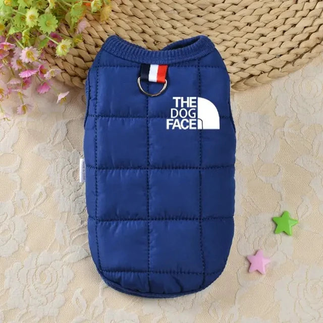 Double Sided Dog Coat Winter Warm Blue S