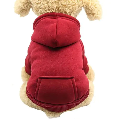 Soft Fleece Pet Dog Hoodie Red XXL