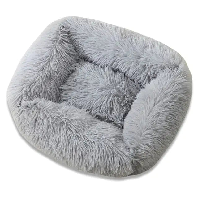Plush Pet Bed Light Grey 55x45x20cm