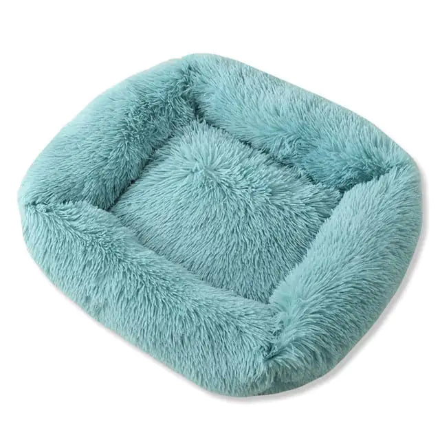 Plush Pet Bed Light Blue 55x45x20cm