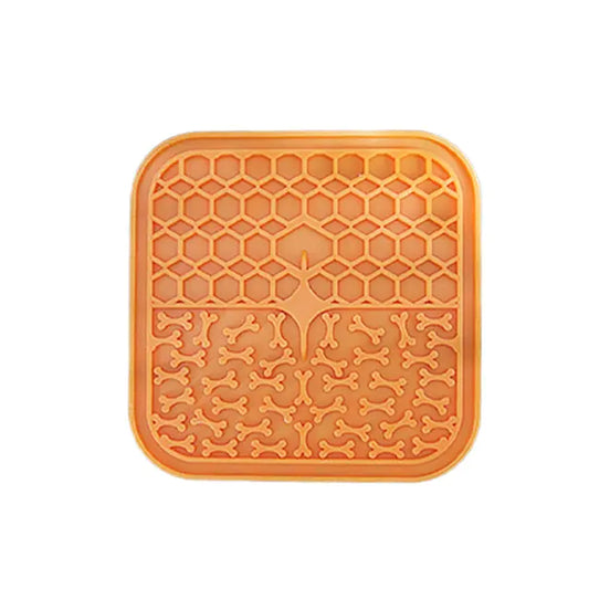 Silicone Pet Lick Mat Tray Orange