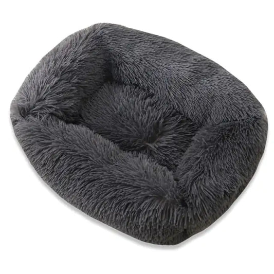 Plush Pet Bed Grey 80x70x18cm