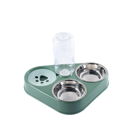 3in1 Pet Food Bowl Green