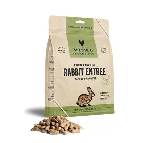Vital Essentials Rabbit Entree Mini Nibs Freeze-Dried Raw Cat Food
