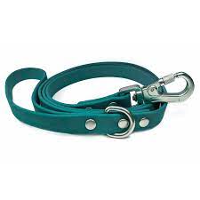 Angel - Leather Dog Leash 4" Blue