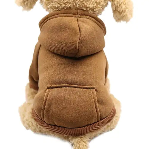 Soft Fleece Pet Dog Hoodie Brown S